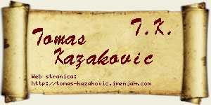 Tomas Kazaković vizit kartica